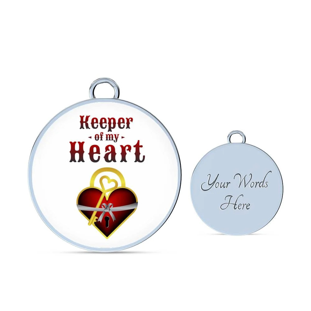 Keeper Of My Heart Personalized Engraved Silver Circle Bangle Bracelet Custom N